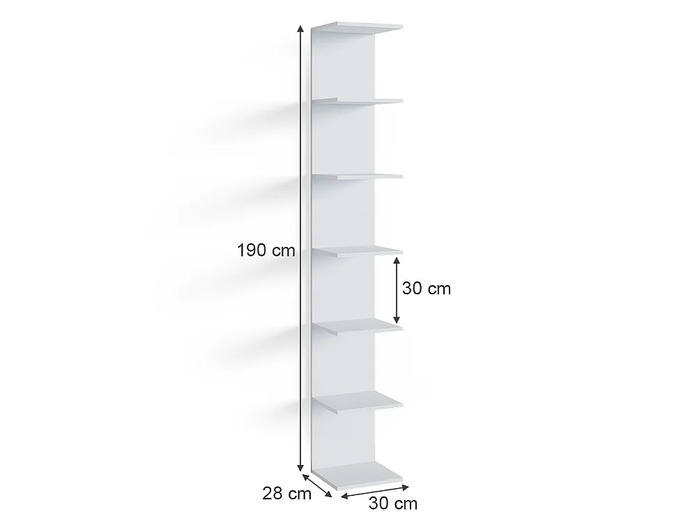 Étagère blanc 30x28x190 paolo