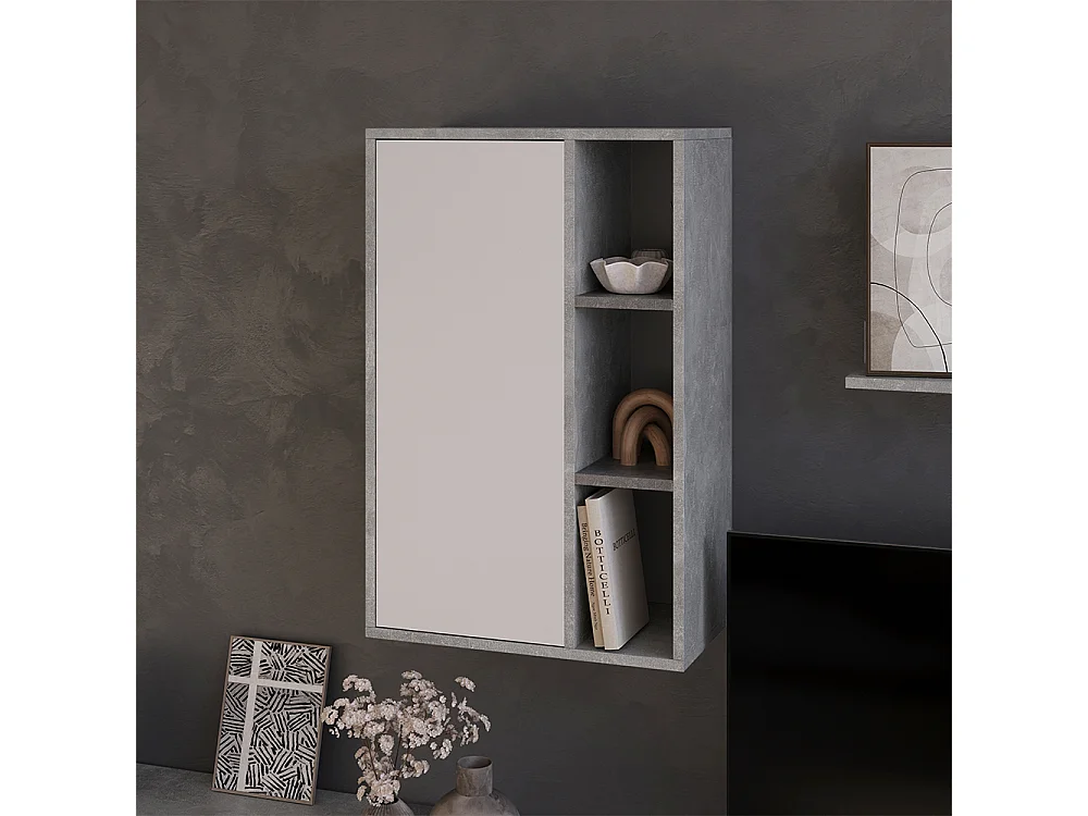 Etagère béton/blanc 50.1x28.3x78.4 berno