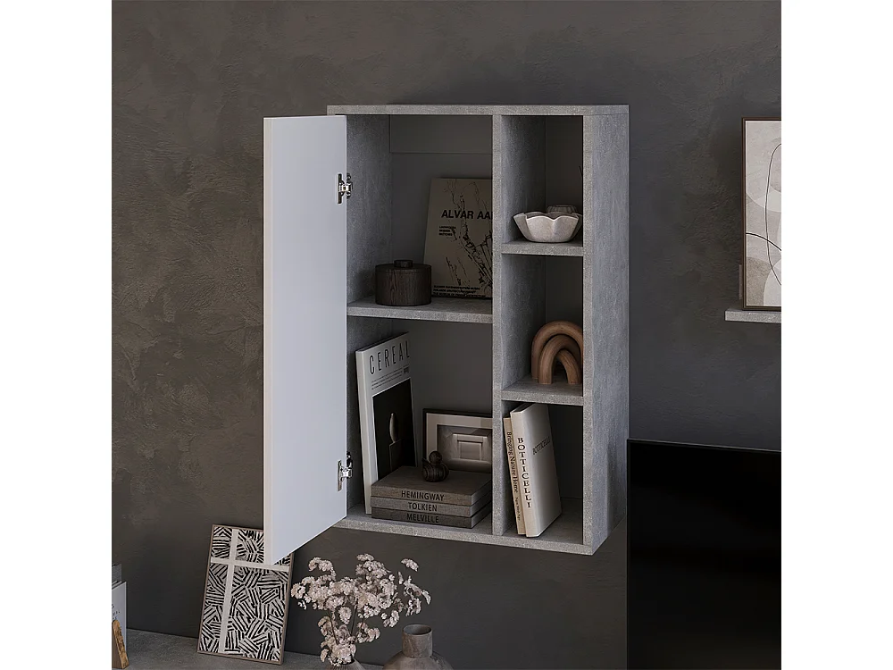 Etagère béton/blanc 50.1x28.3x78.4 berno