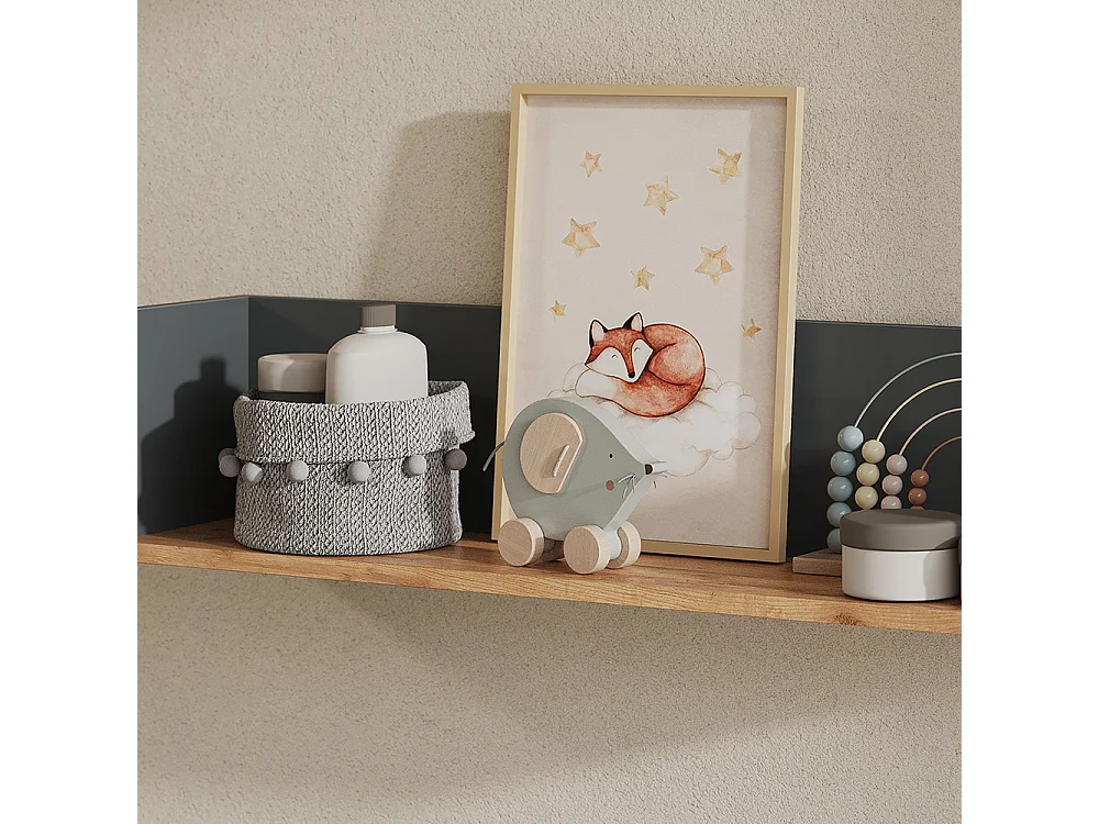 Étagère murale anthracite/chêne doré 93.4x20x20 viktor