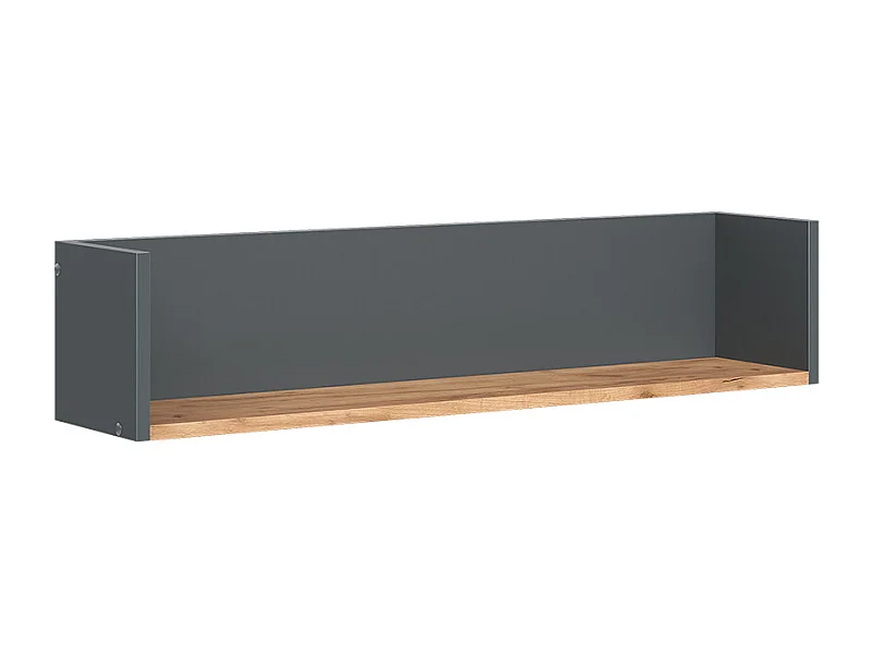 Wandplank antraciet/gouden eik 93.4x20x20 viktor