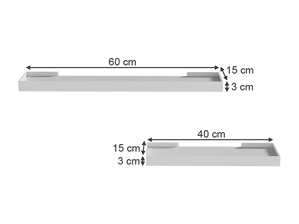 Estante de pared blanco 60x15x3 erni