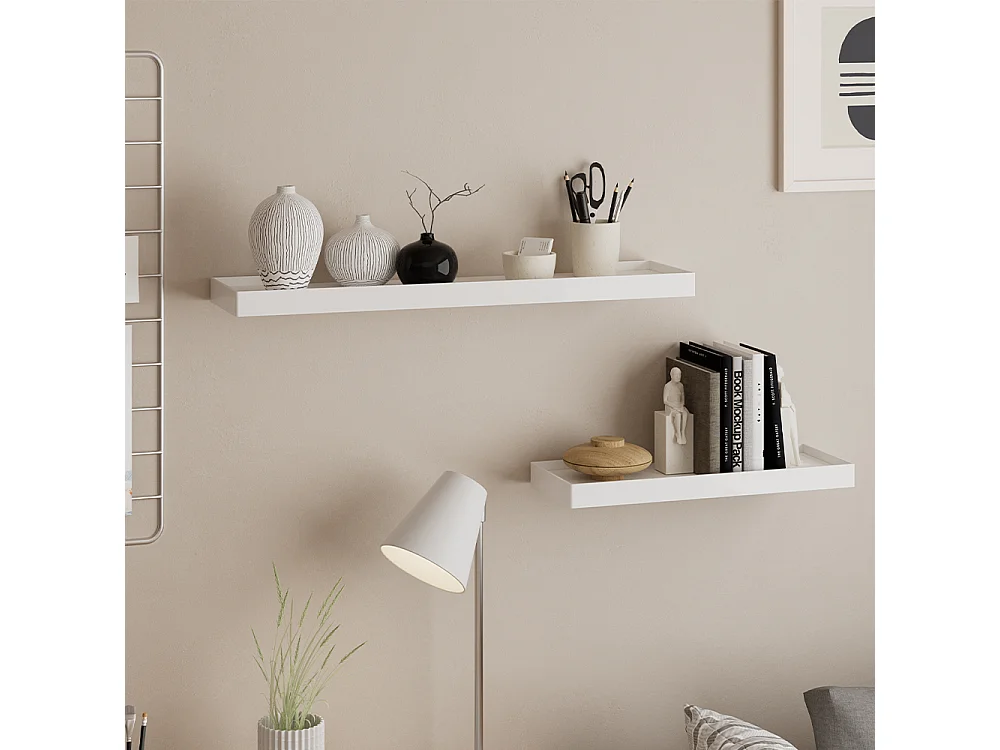 étagère murale blanc 60x15x3 erni