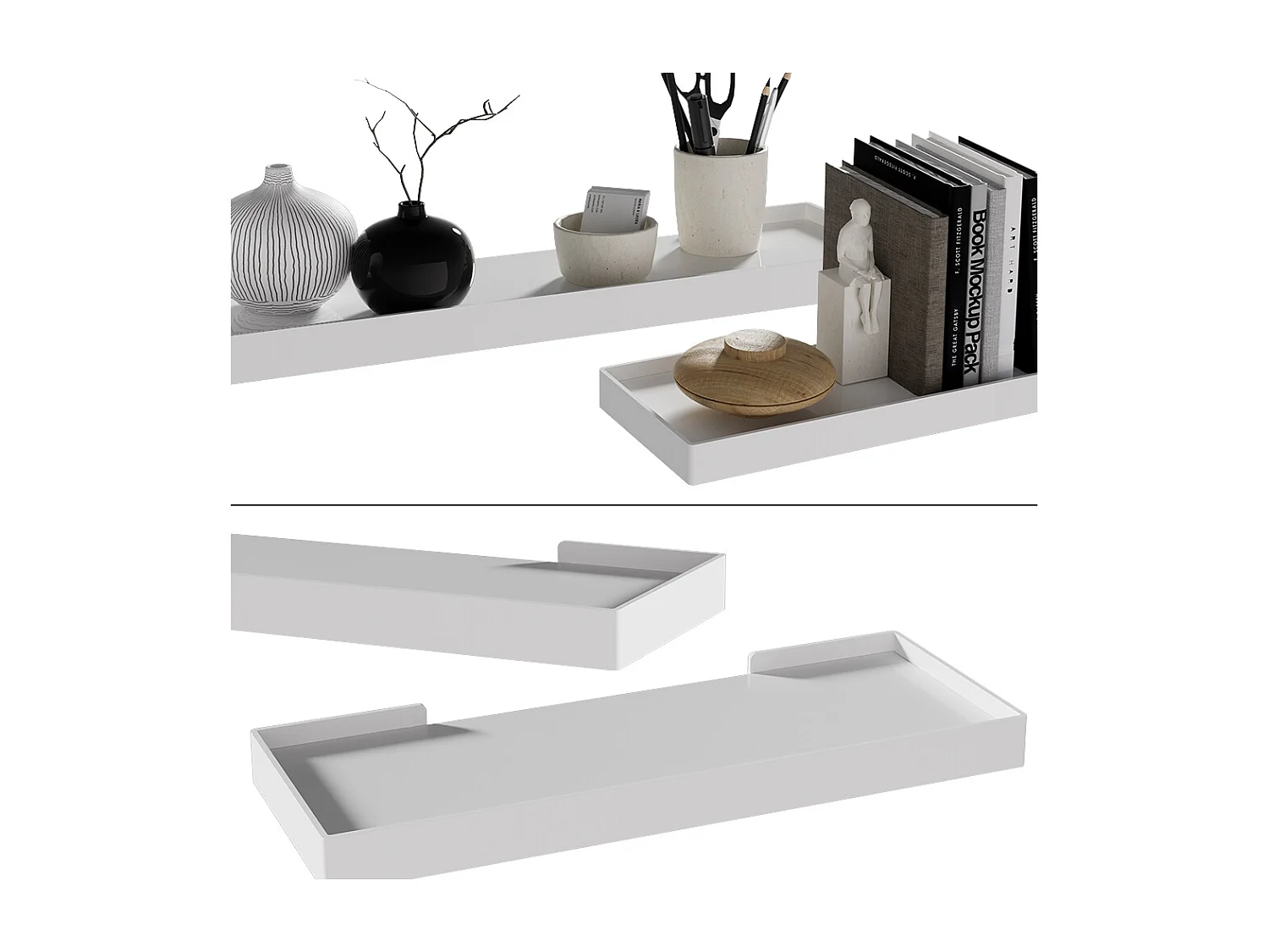 étagère murale blanc 60x15x3 erni