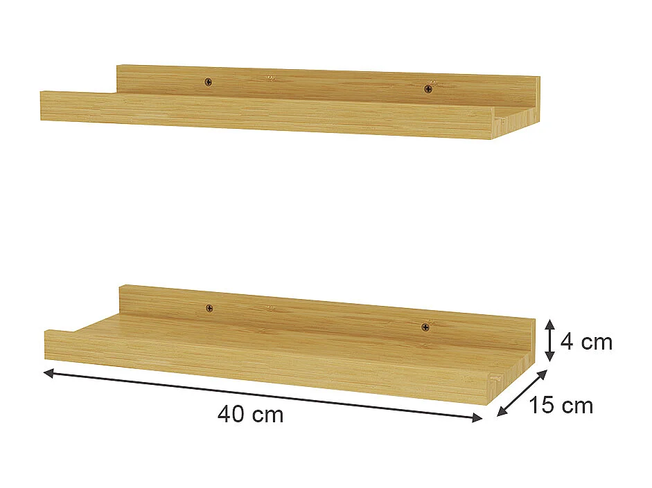 Półka ścienna naturalne drewno 40x15x4 linus