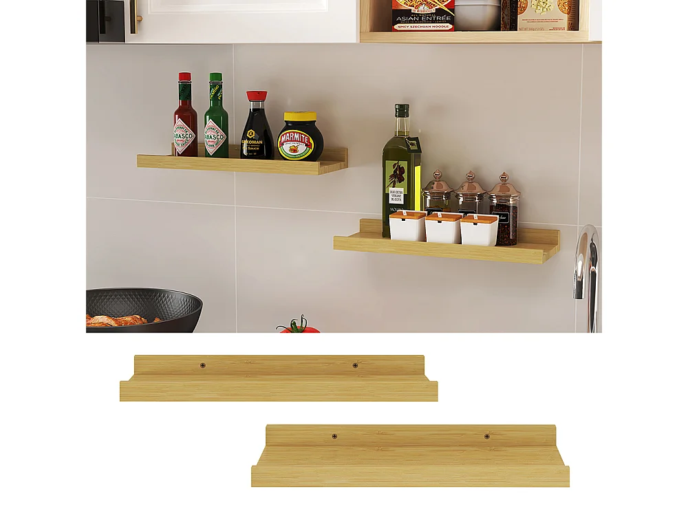 Étagère murale naturel bois 40x15x4 linus