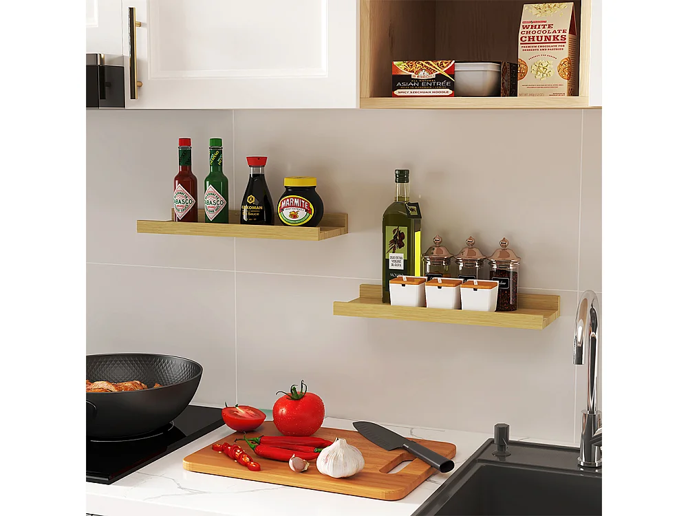 Étagère murale naturel bois 40x15x4 linus