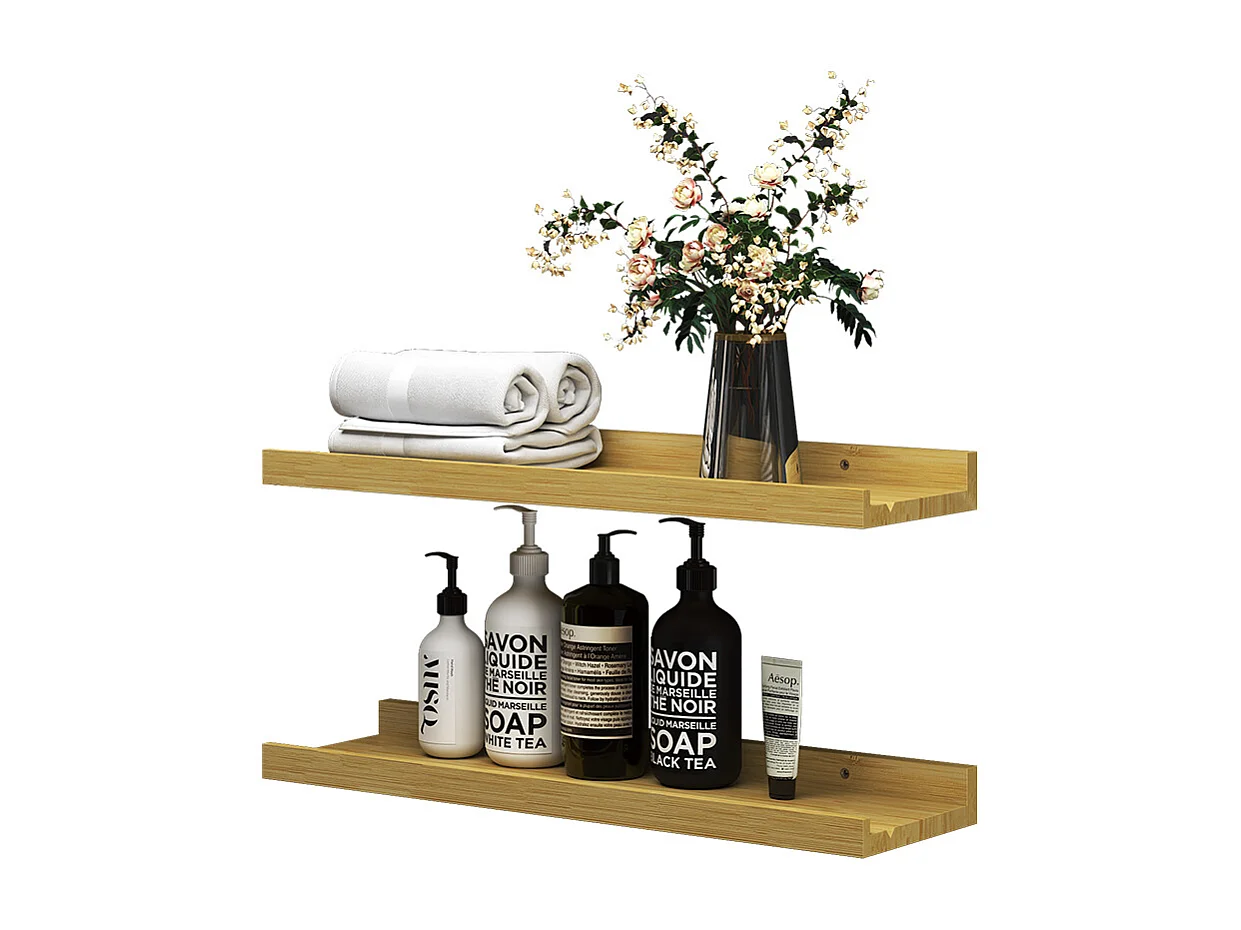 Étagère murale naturel bois 40x15x4 linus