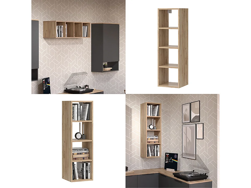 Étagère murale anthracite 30x30x100 wido