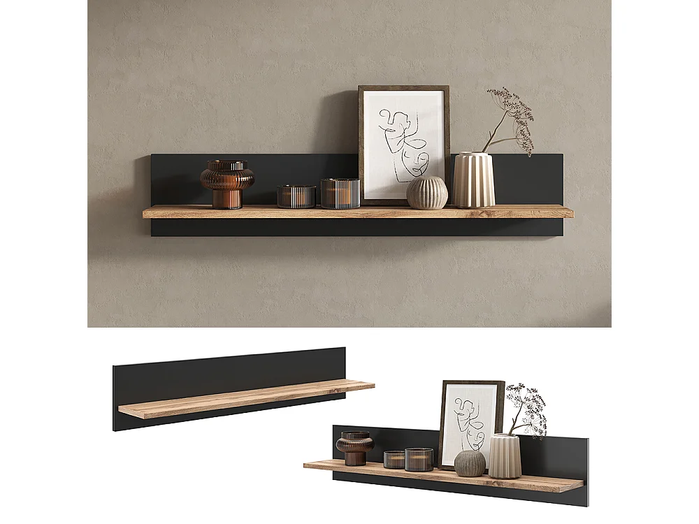 Étagère chêne wotan 100x17.2x20 amber