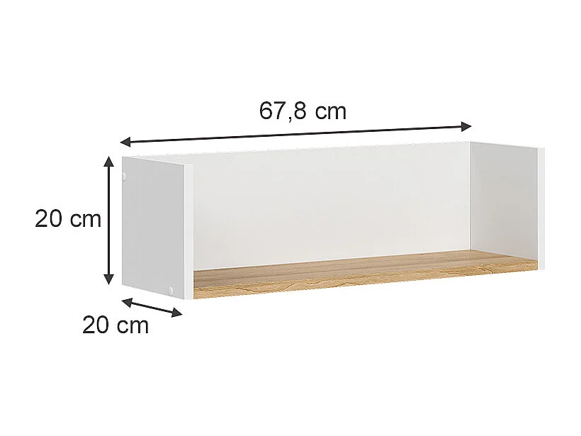 Etagère blanc/artisan 67.8x20x20 viktor