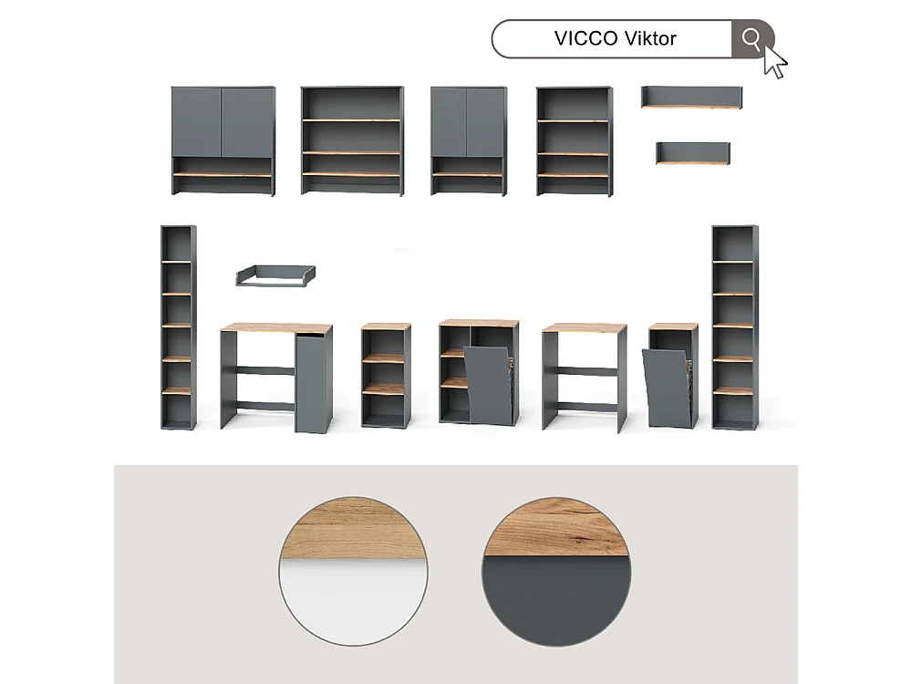 Etagère blanc/artisan 67.8x20x20 viktor