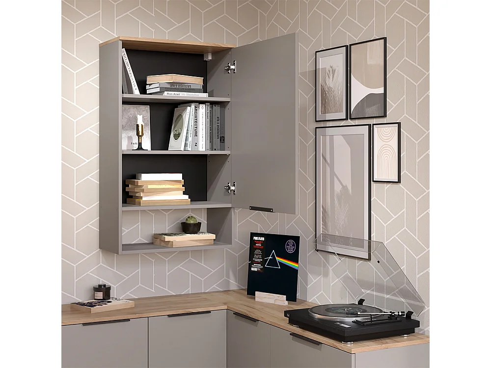 Estante de pared gris 60x30x100 wido