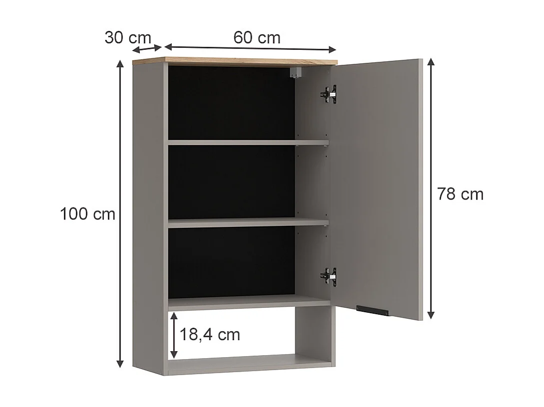 Hängeschrank  greige 60x30x100 wido