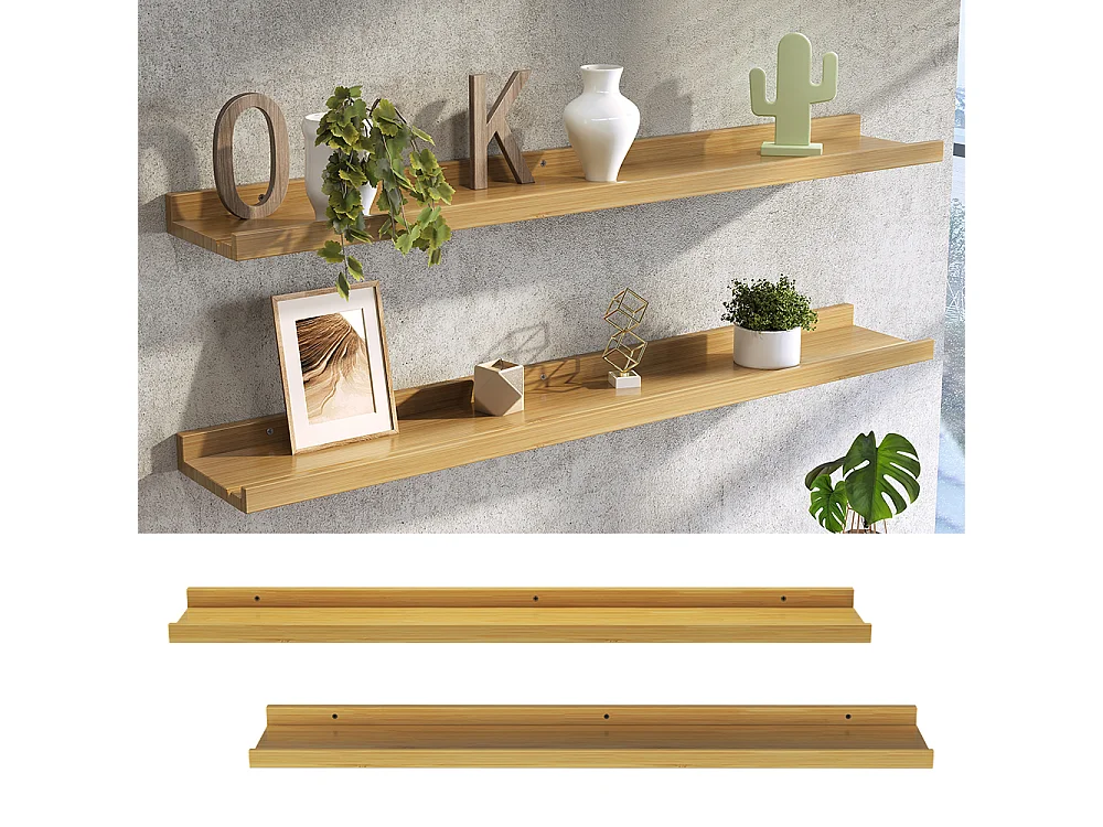 Wandregal naturholz 90x15x4 linus