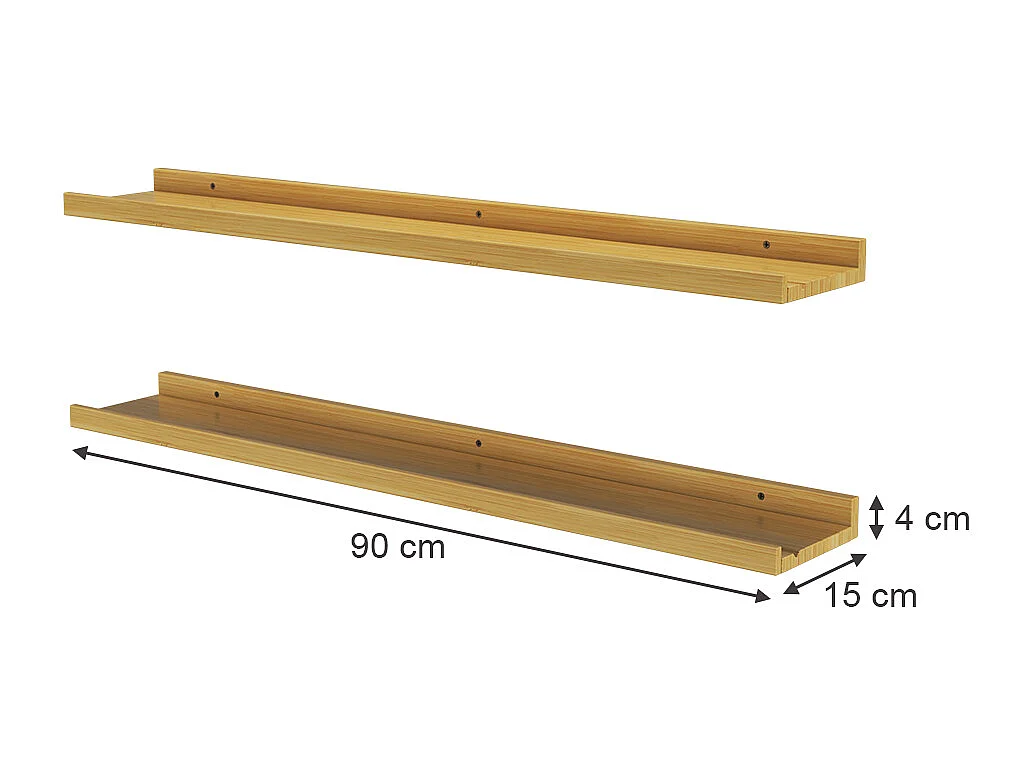 Wandregal naturholz 90x15x4 linus