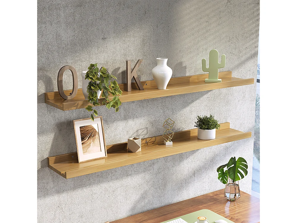 Wandregal naturholz 90x15x4 linus