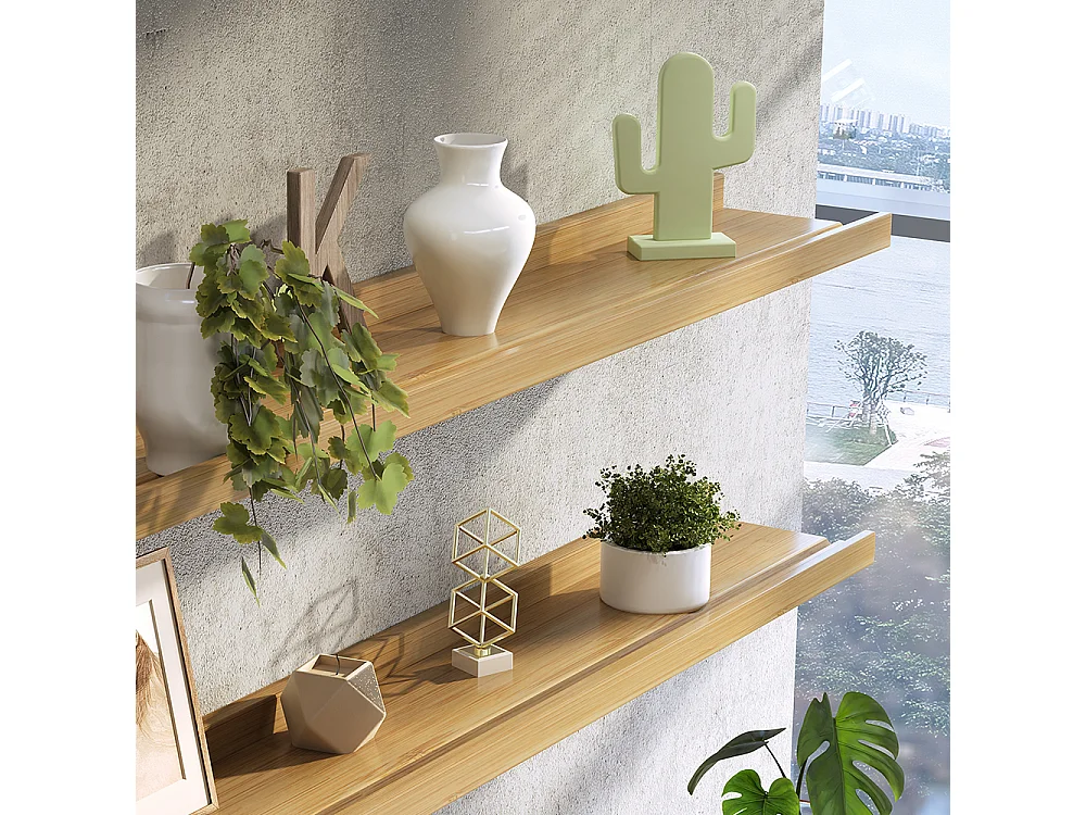 Wandregal naturholz 90x15x4 linus