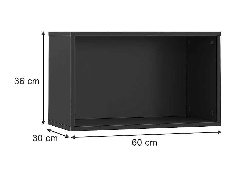 Étagère murale anthracite 60x30x36 tomy