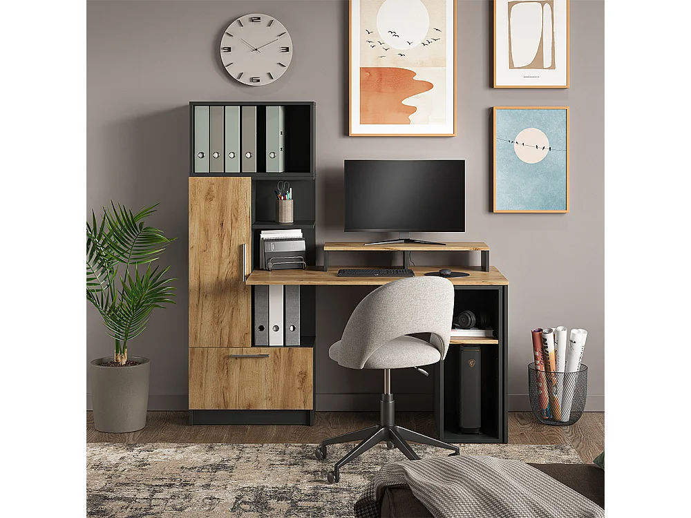 Étagère murale anthracite 60x30x36 tomy