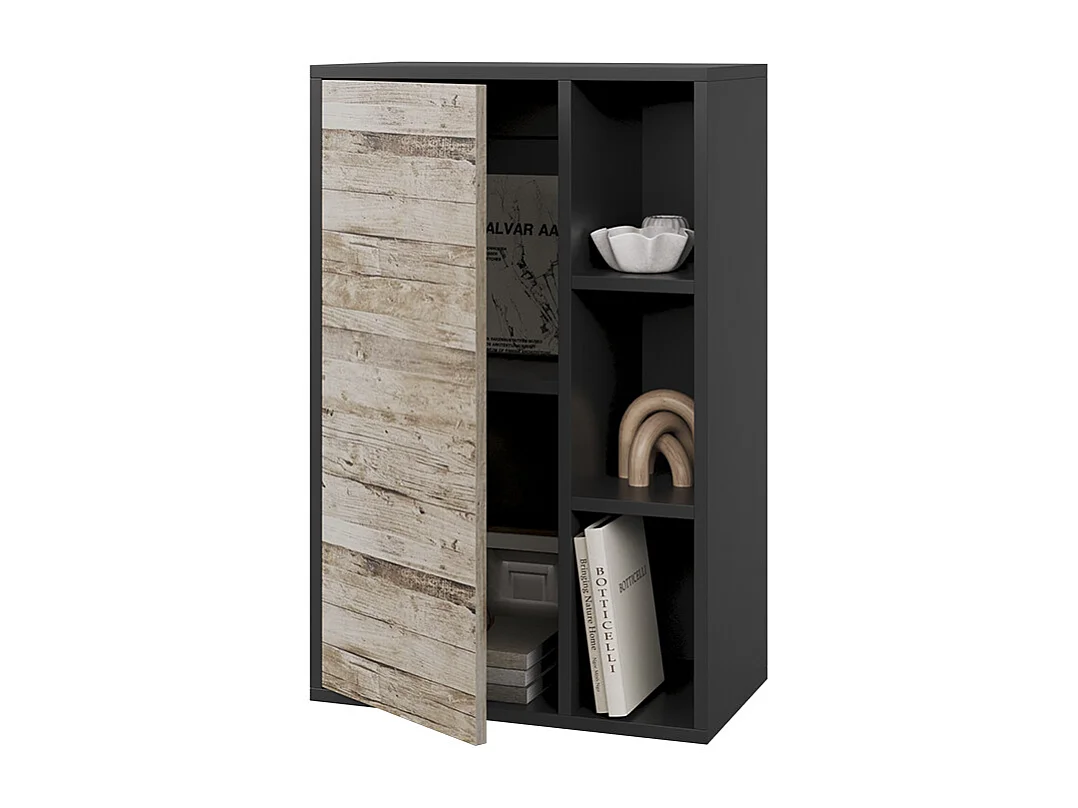 Etagère noir/chêne sable 50.1x28.3x78.4 berno