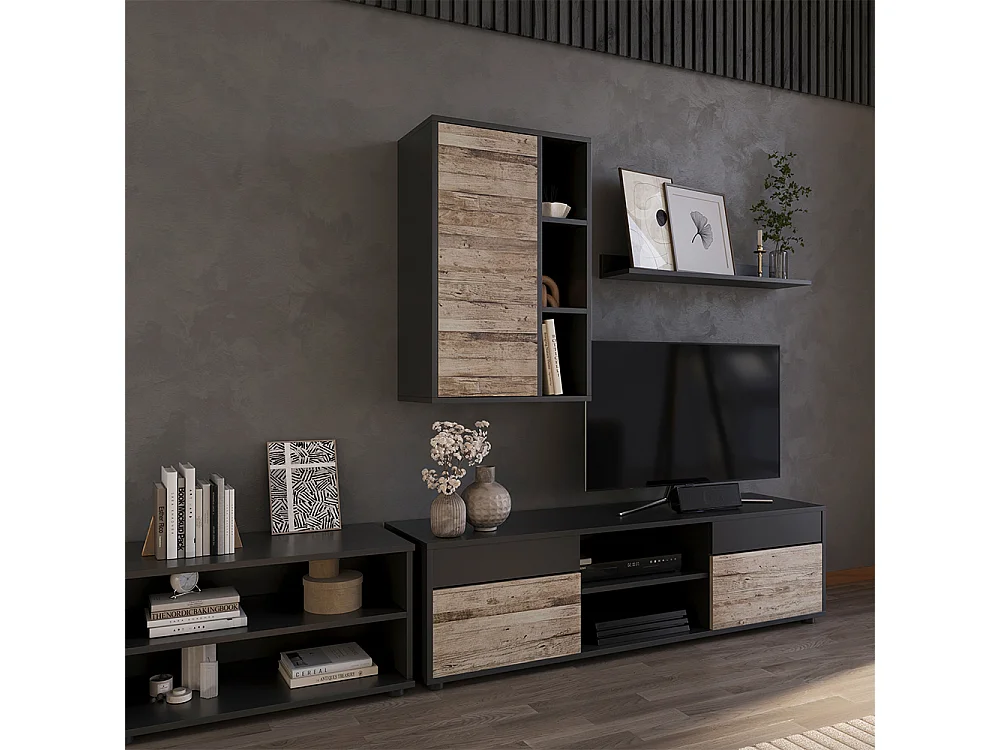 Etagère noir/chêne sable 50.1x28.3x78.4 berno