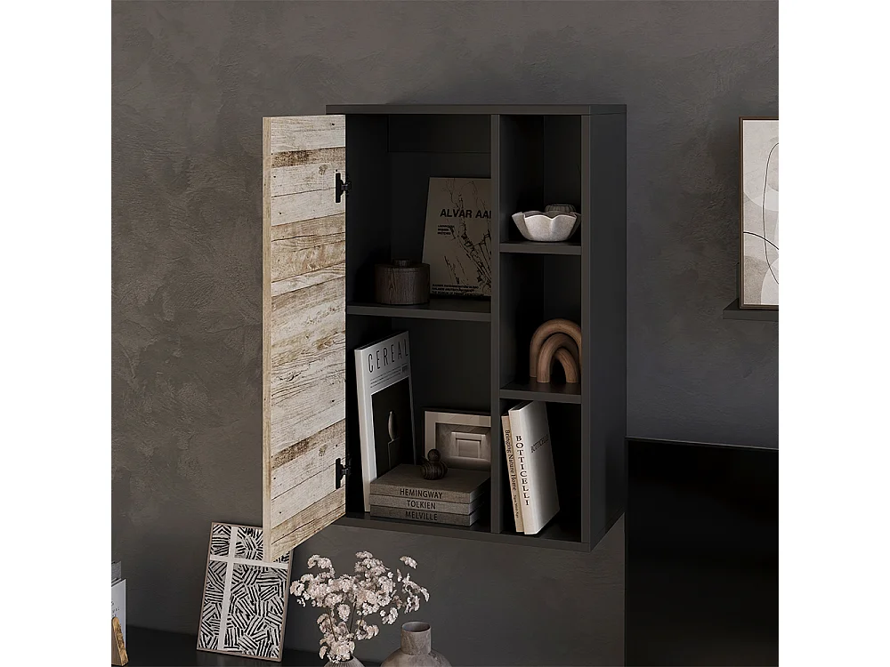 Etagère noir/chêne sable 50.1x28.3x78.4 berno