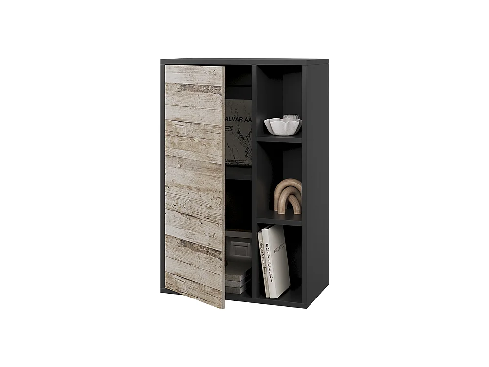 Etagère noir/chêne sable 50.1x28.3x78.4 berno