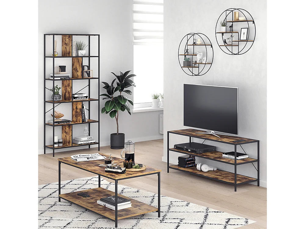 Étagère bois antique 55x11x55 fyrk