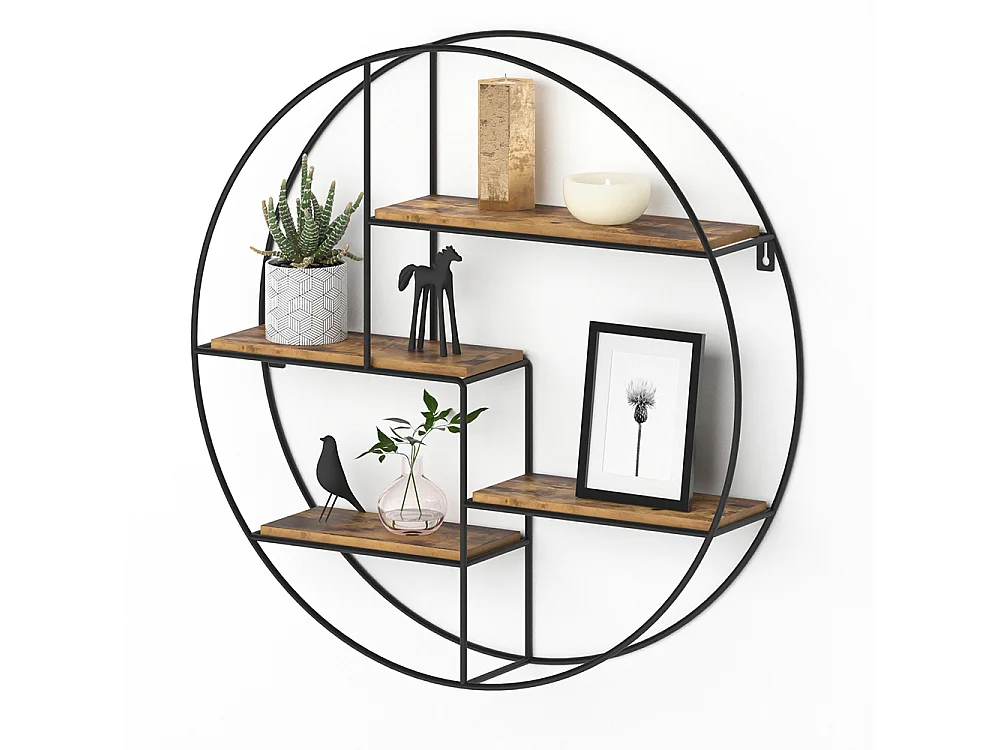 Étagère bois antique 55x11x55 fyrk