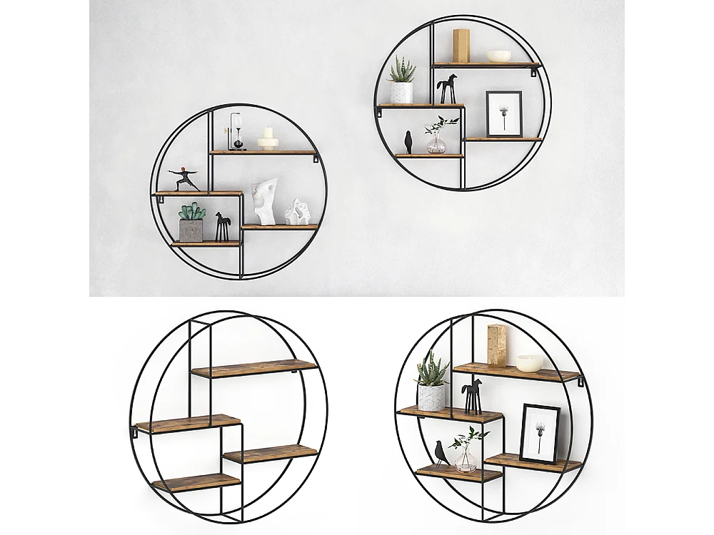 Libreria da parete legno antico 55x11x55 fyrk