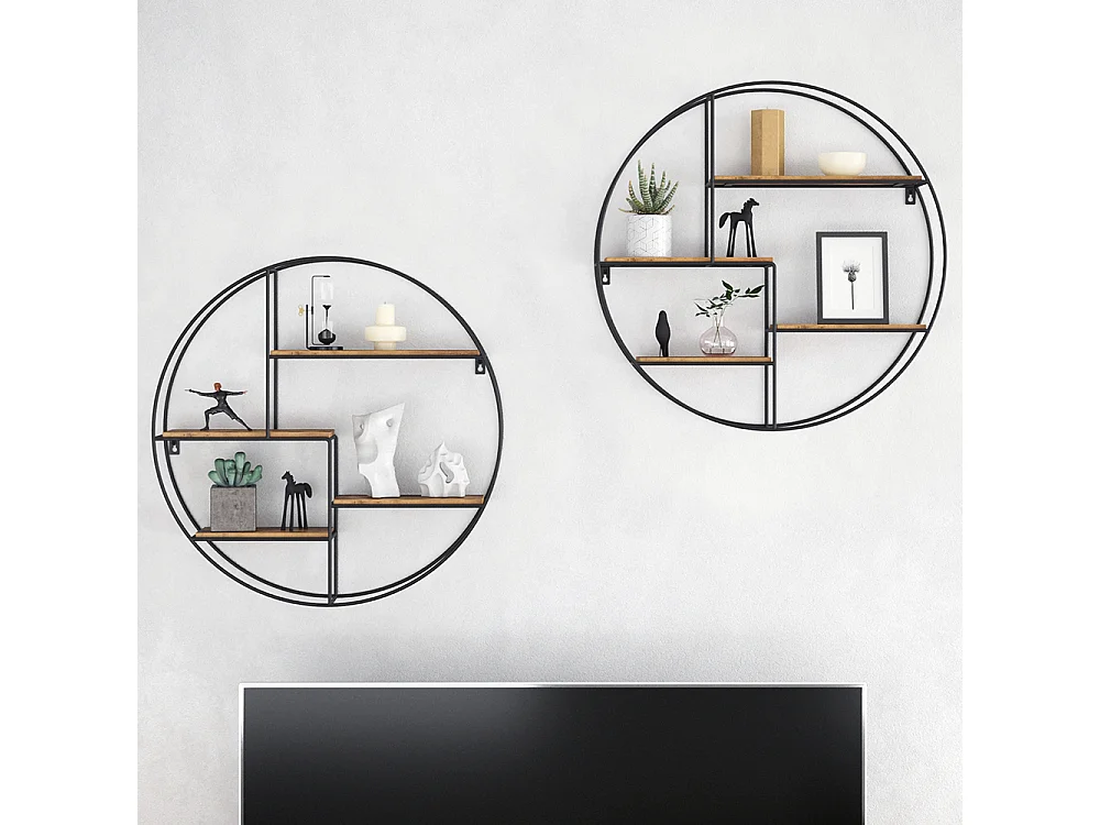 Libreria da parete legno antico 55x11x55 fyrk