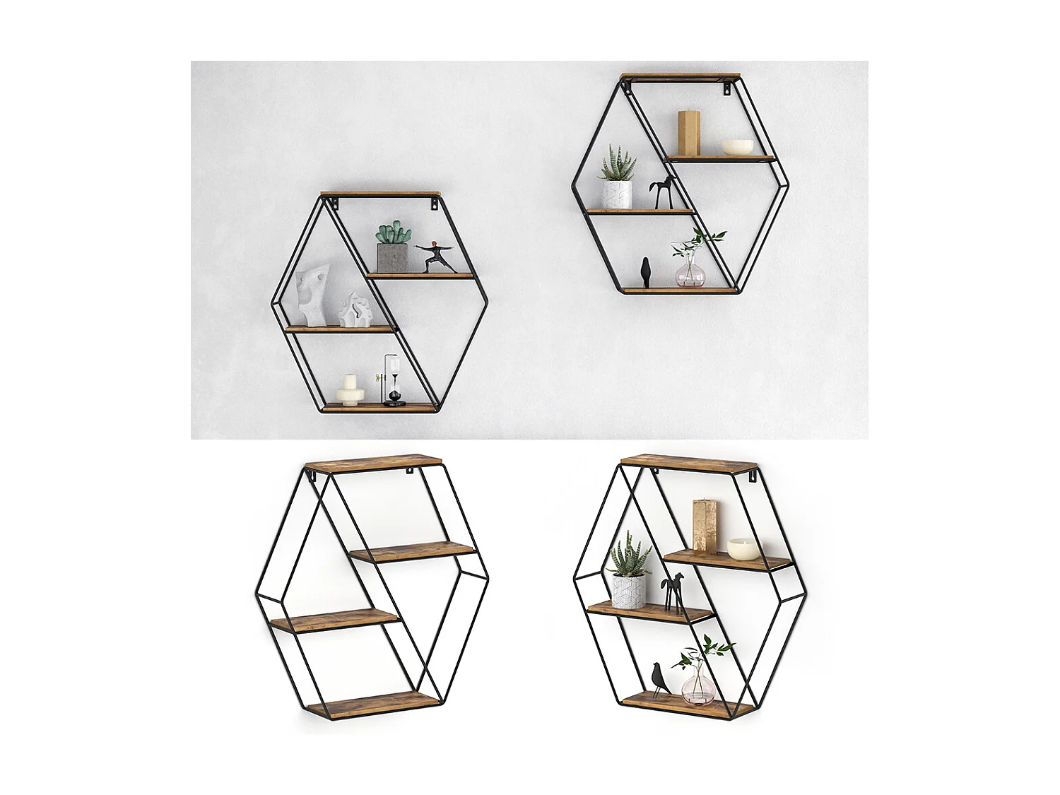 Étagère bois antique 51x11x52 fyrk