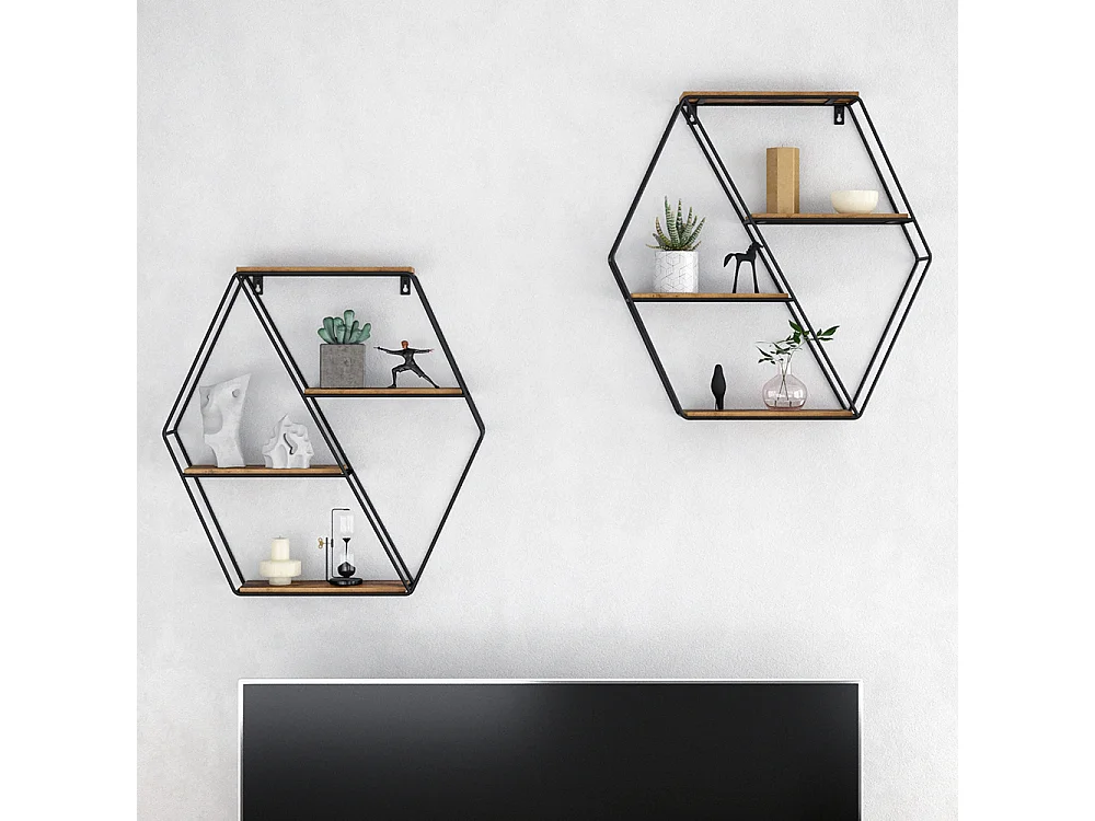 Étagère bois antique 51x11x52 fyrk