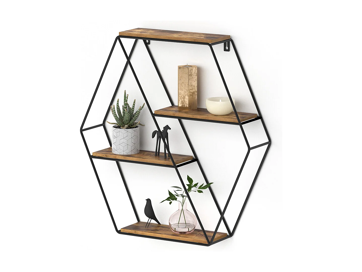 Étagère bois antique 51x11x52 fyrk