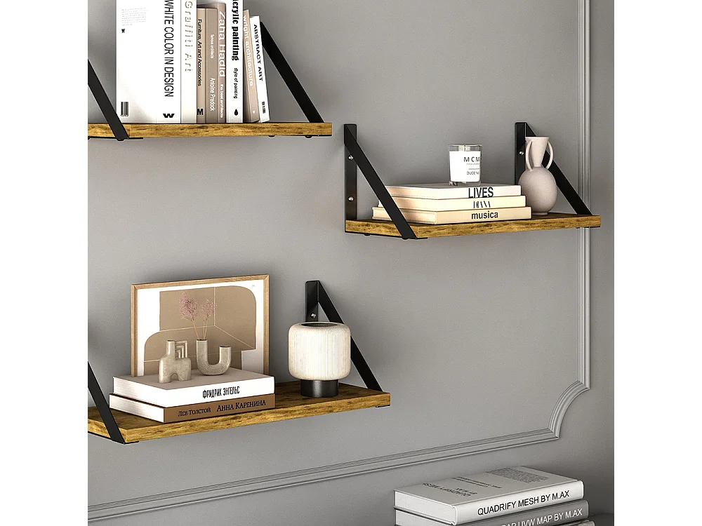 Étagère murale chêne rustique 40x15x12 fyrk