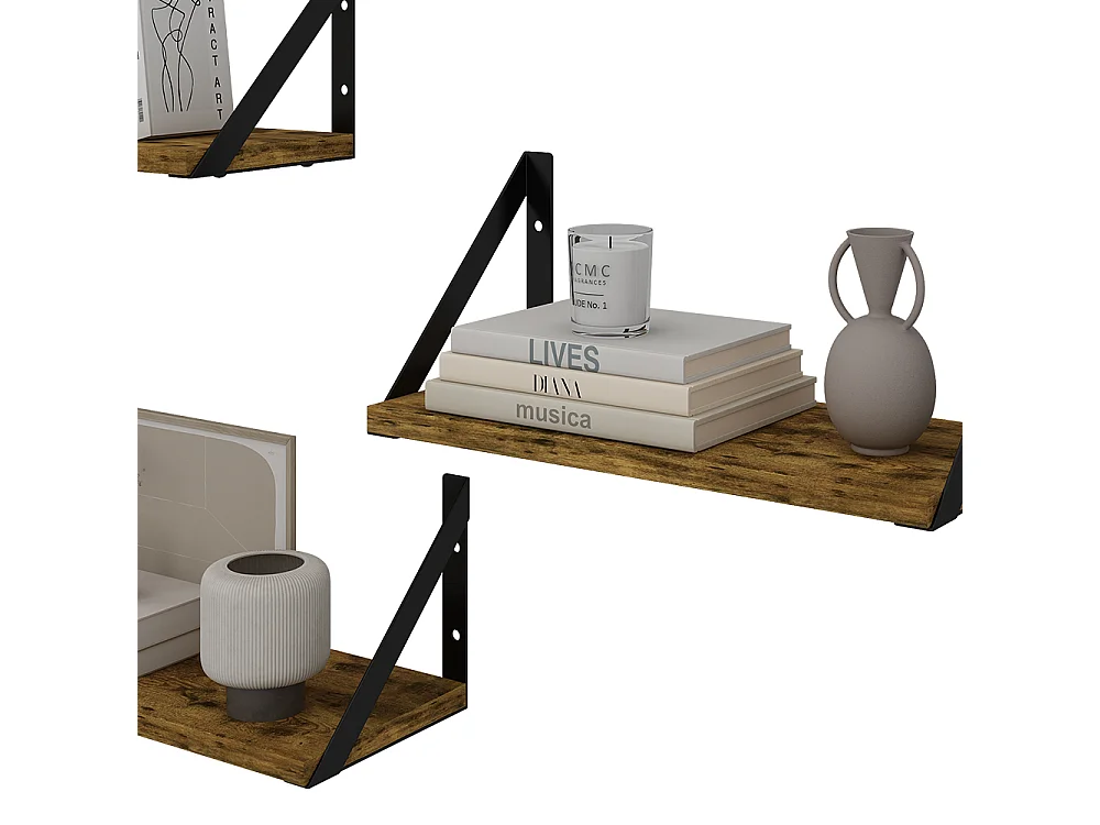 Étagère murale chêne rustique 40x15x12 fyrk