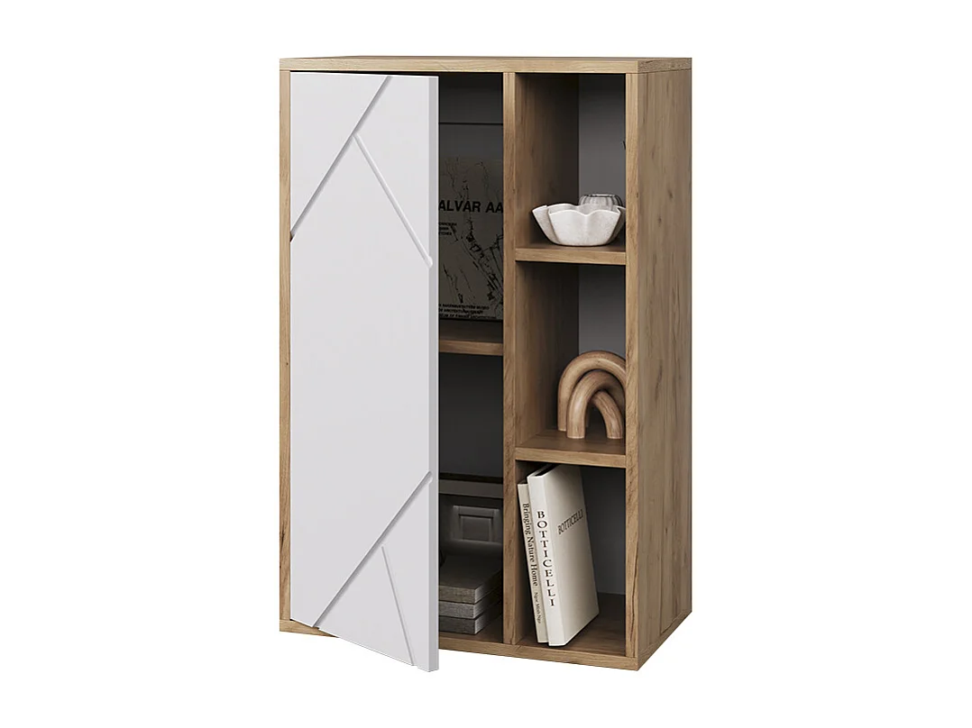 Etagère chêne doré/blanc 50.1x28.3x78.4 berno