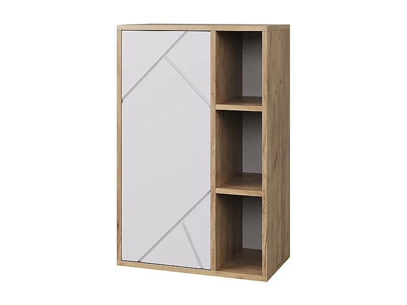 Libreria da parete quercia dorata/bianco 50.1x28.3x78.4 berno