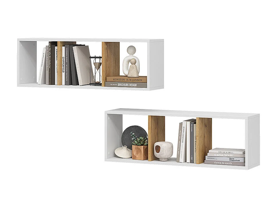 Étagère murale chêne blanc/force de lor 90x22x30 tomy
