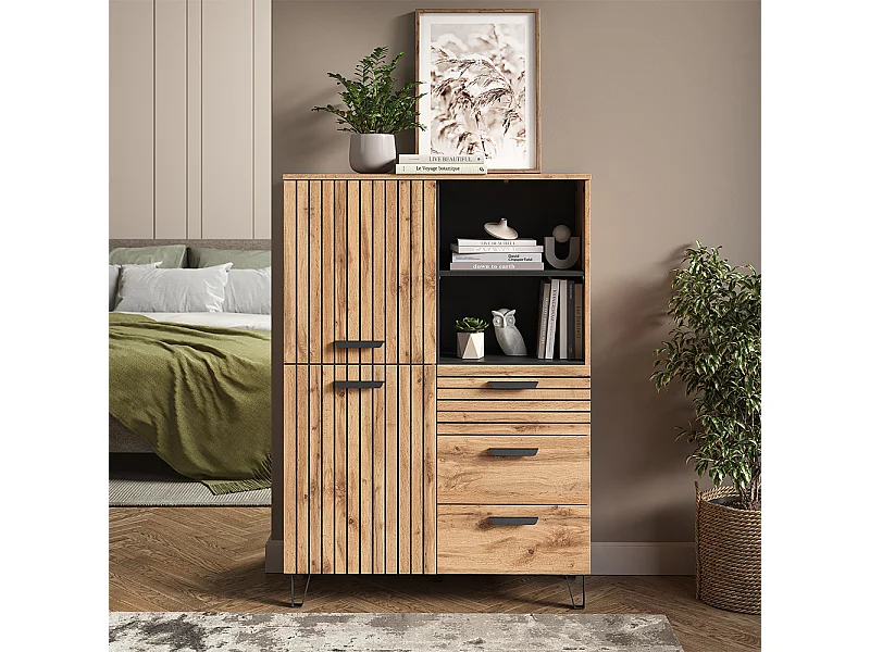 Perchero roble wotan 100x38x142 amber