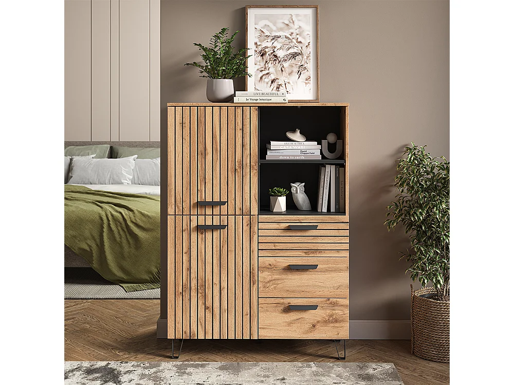 Perchero roble wotan 100x38x142 amber