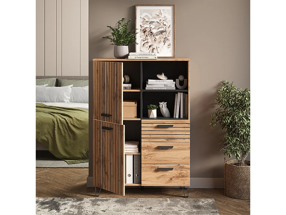 Perchero roble wotan 100x38x142 amber