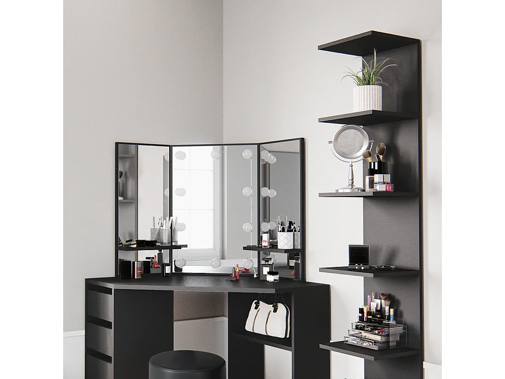 Étagère noir 30x28x190 paolo