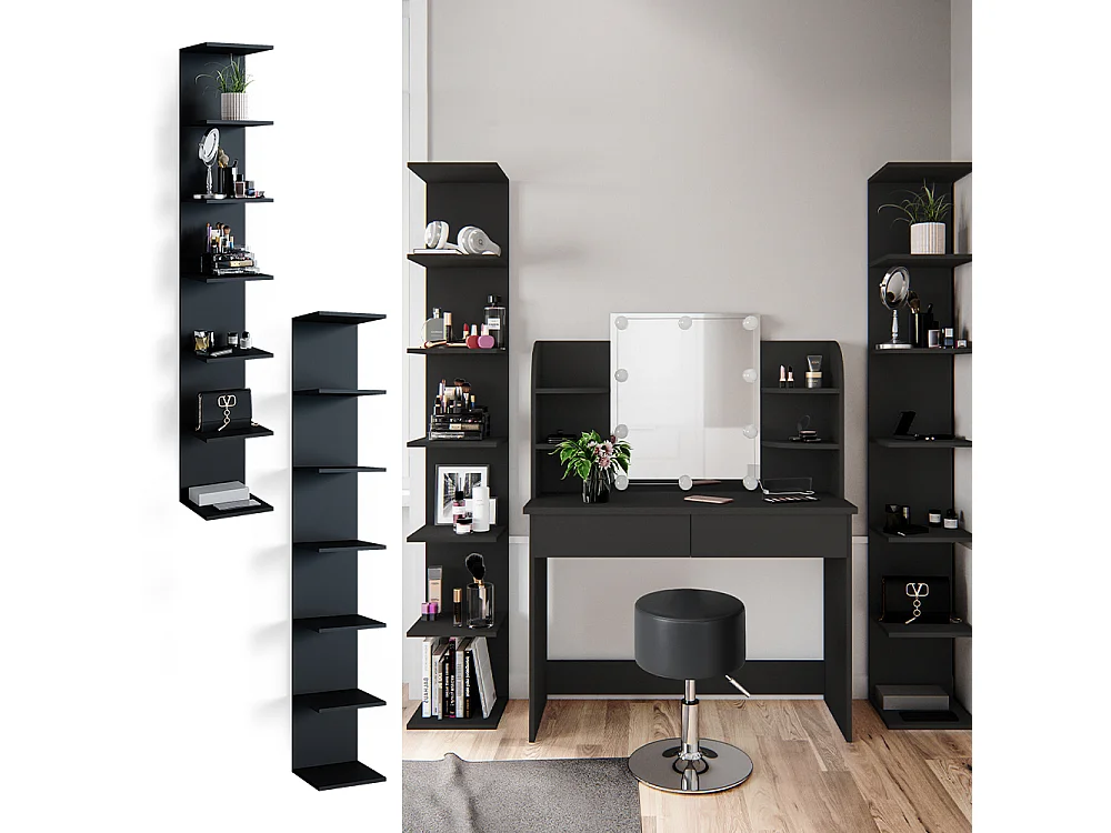 Étagère noir 30x28x190 paolo