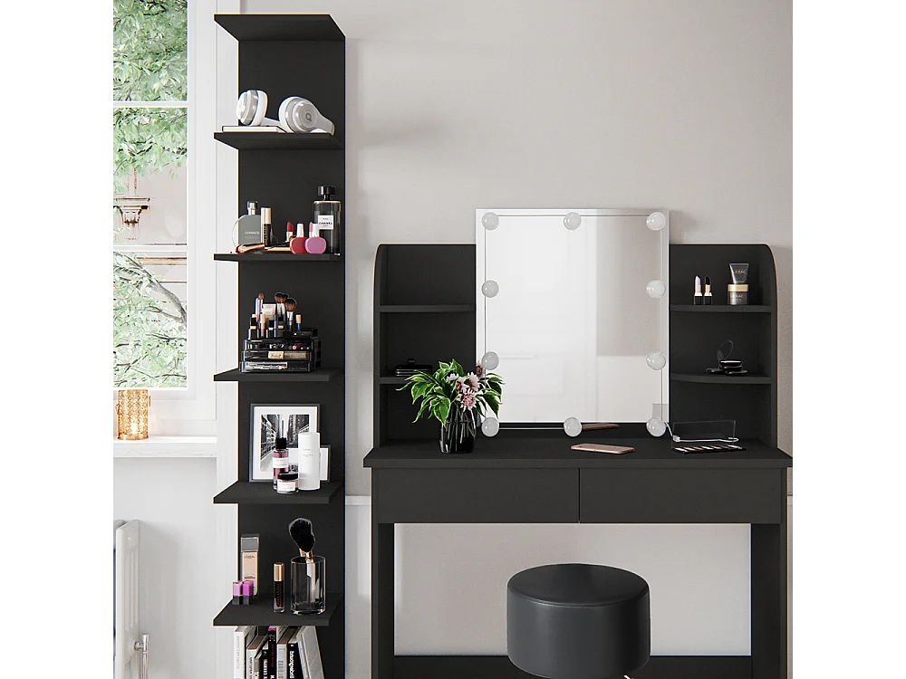 Étagère noir 30x28x190 paolo