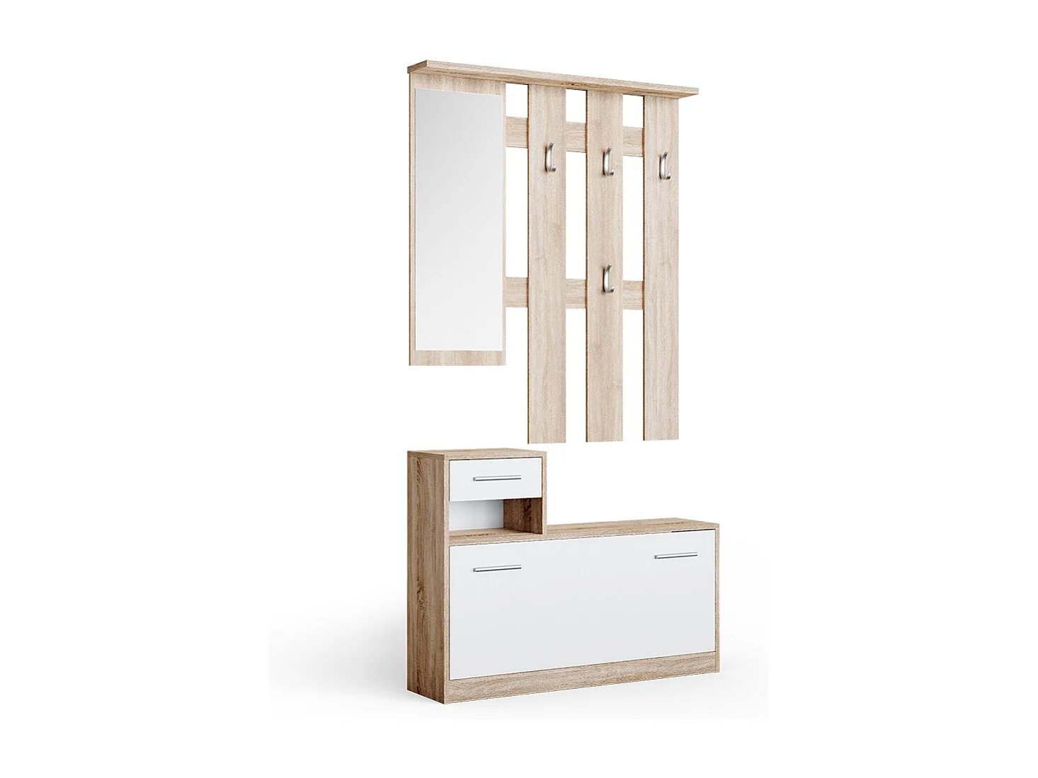 Vestiaire blanc/sonoma 25x100x191 billy