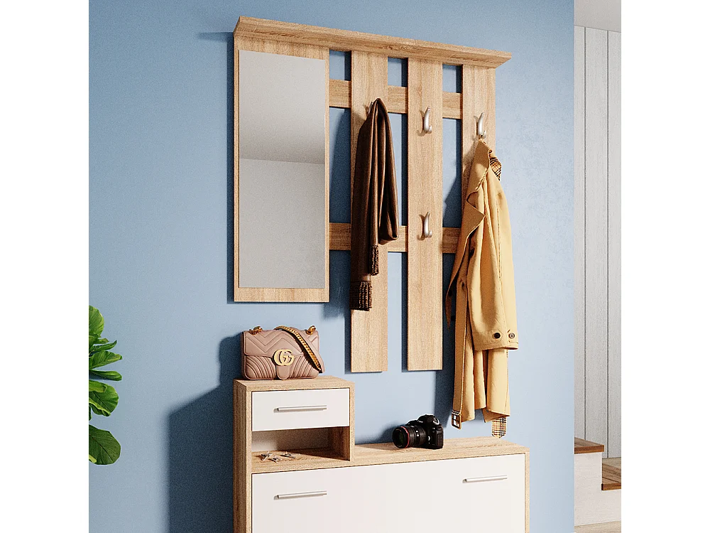 Vestiaire blanc/sonoma 25x100x191 billy