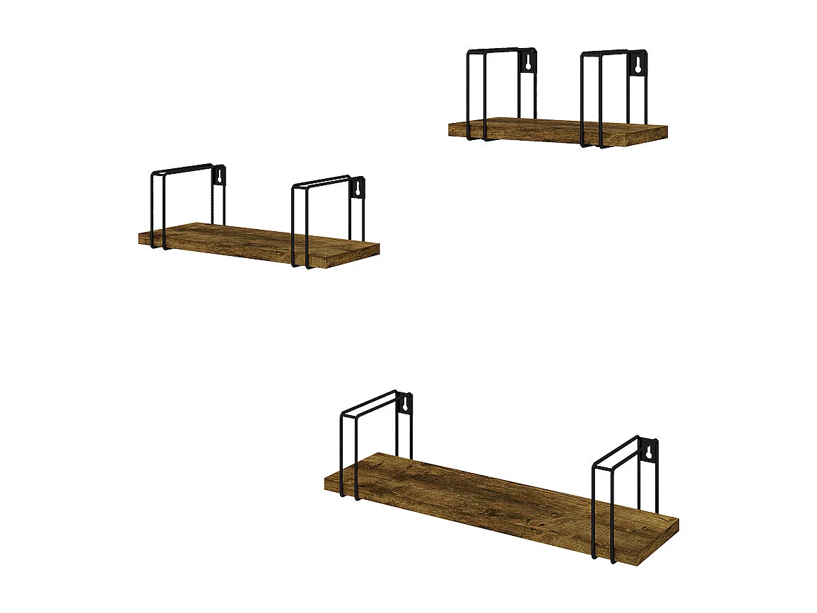 Étagère murale bois antique 43x12.8x10.8 fyrk