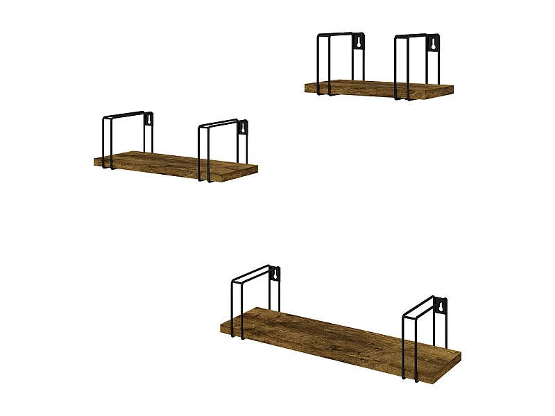 Scaffale a muro legno antico 43x12.8x10.8 fyrk